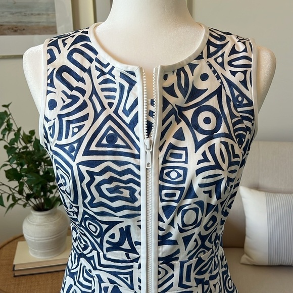 Lafayette 148 New York Sleeveless Full Front Zipper Mini Sheath Dress Size 2 - Picture 6 of 17